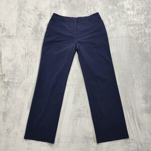 212 Collection Pants Womens 8P PETITE Blue Straight Leg Stretch Dress Office